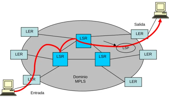 Figura 1.3 - Componentes de una red MPLS.