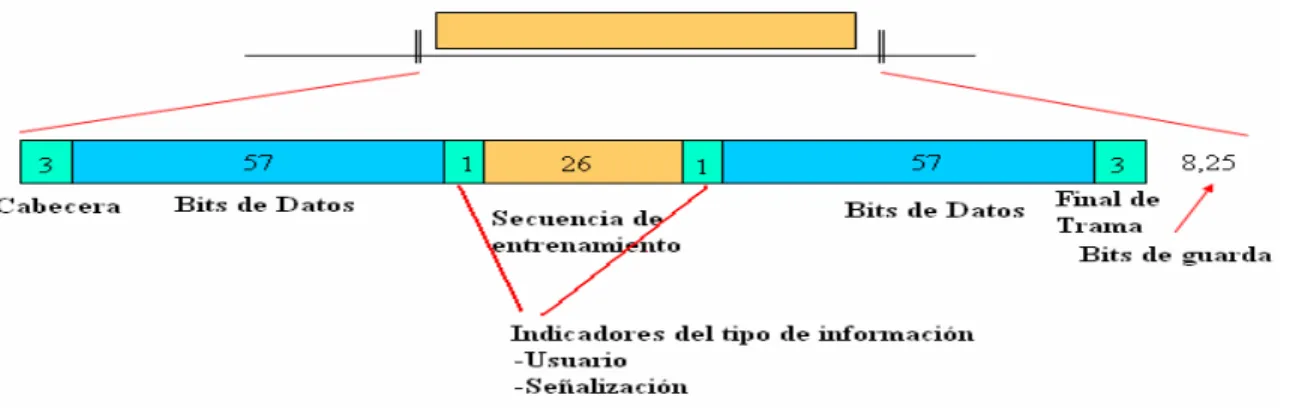 Figura 2.6. Estructura de una ráfaga normal de voz o datos. 