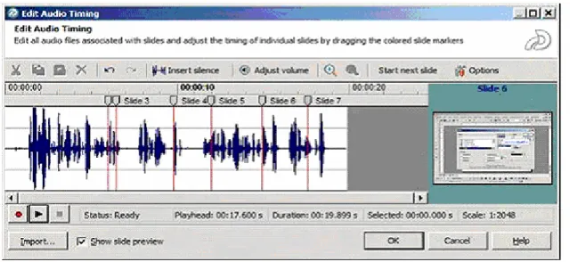 Figura 1.6 Editor de Audio del Adobe® Captivate™. 