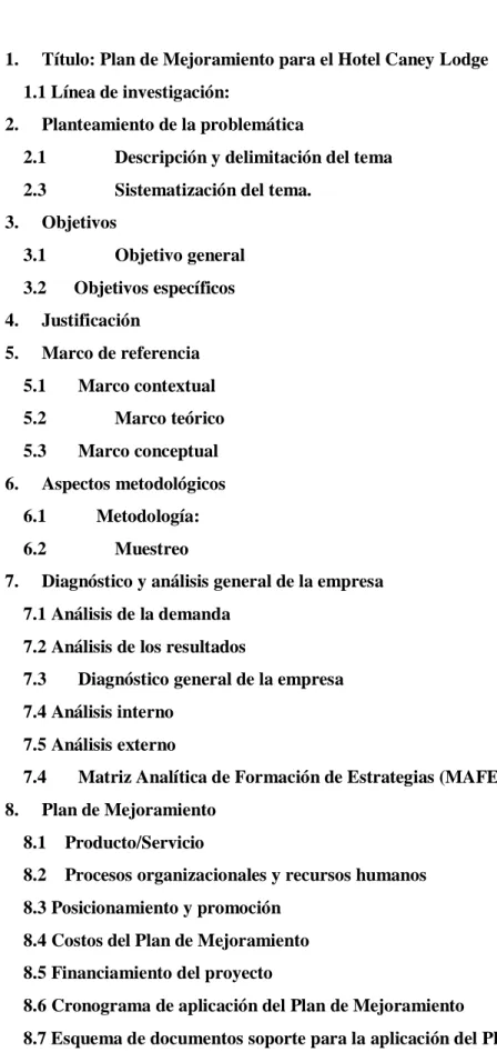 Tabla de contenido 