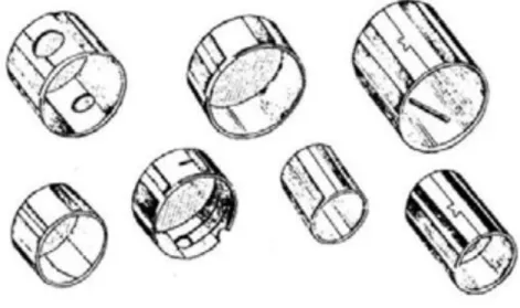 Figura 1.1. Cojinetes típicos del árbol de levas. (Melo et al., 1983) 
