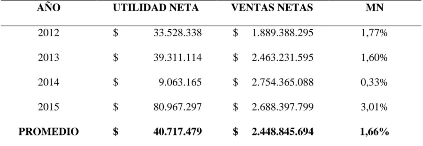 Tabla 13  Indicador margen neto 