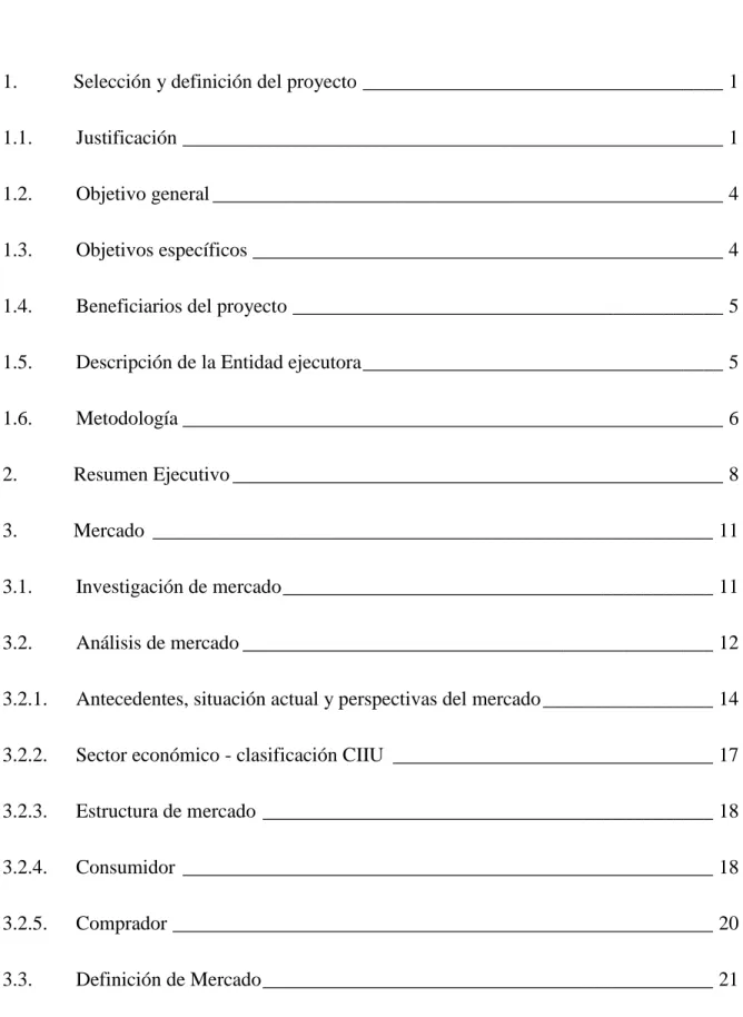 Tabla de Contenido 