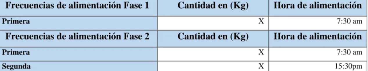 Tabla 4-1: Balanceado número 24% (15-30kg). 