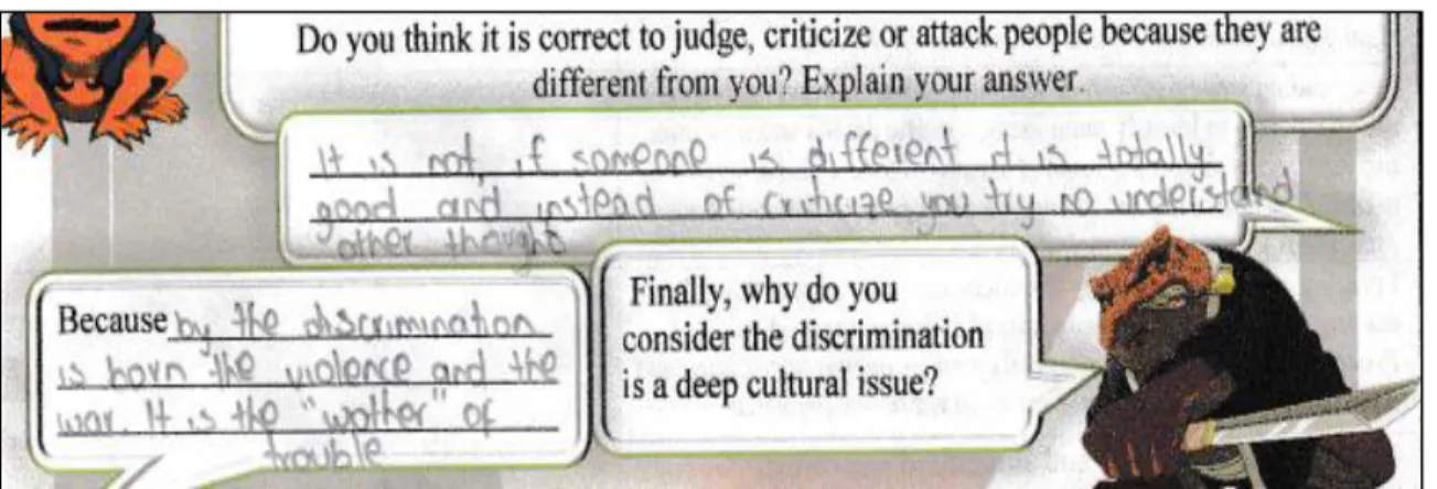 Figure 10. Students’ artefacts: worksheet 1 