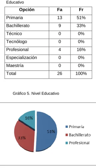 Gráfico 5. Nivel Educativo 