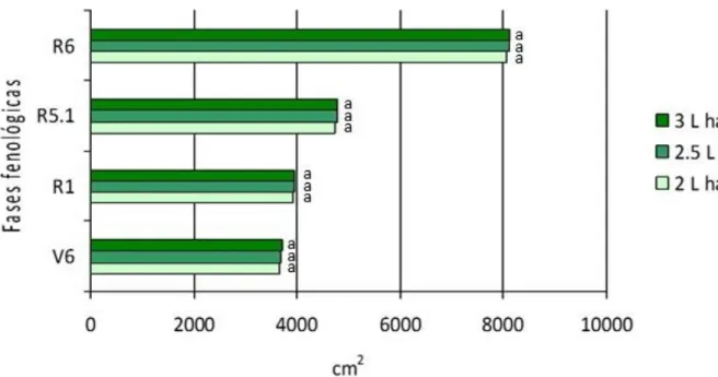 Figura 2. Efecto del FitoMas-E sobre el área foliar del girasol cv. CIAP JE-94 
