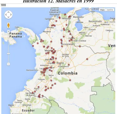 Ilustración 12. Masacres en 1999 