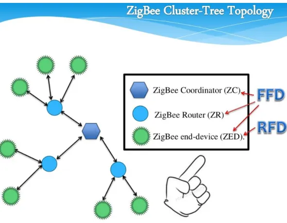 Figura 2-8 Identificación función de Dispositivos ZigBee - Topología de Árbol. 