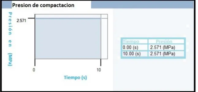 Figura 3.3 Perfil de compactación en función del tiempo 