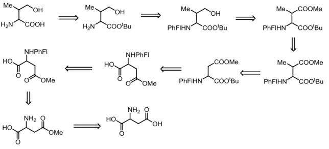 Figura 16 Planteamiento retrosintético para la síntesis de la 3-metilhomoserina 