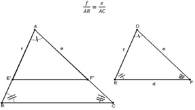 Figura 7. El teorema de semejanza AAA 