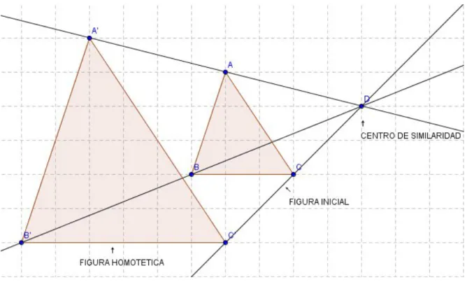 Ilustración 5: representación de una homotecia. Construcción propia. 