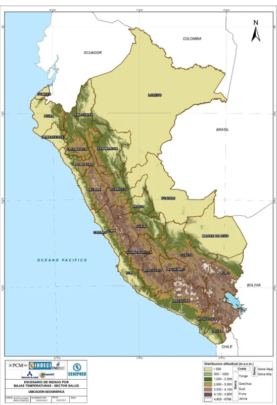 Figura  2.4: Mapa de Regiones Naturales del Perú (Centro Nacional de Estimación, Prevención y Reducción del  Riesgo de Desastres - CENEPRED, 2014)