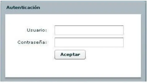 Figura 3.1 Autentificación del Sistema. 