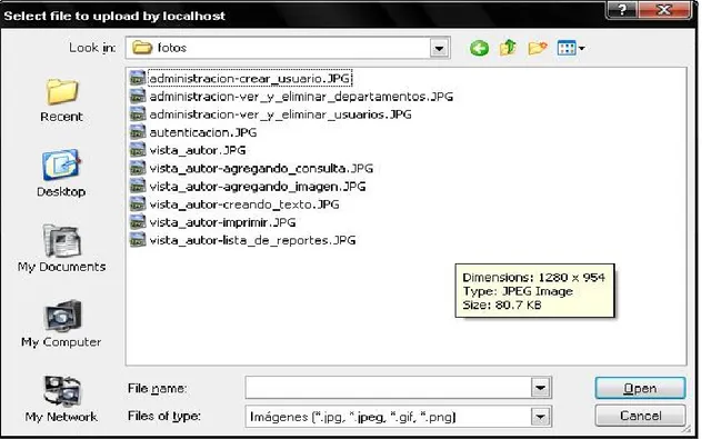 Figura 3.4 Ventana de Dialogo para la Selección de Imágenes. 