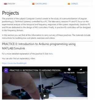 Figura 5: Secci´ on de proyectos de Duino-Based Learning.