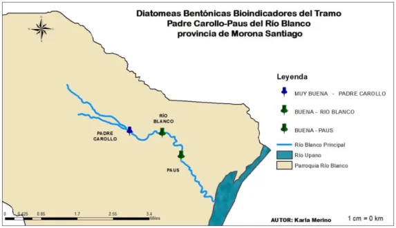 Figura 1-3: Calidad del agua del tramo Padre Carollo-Paus 