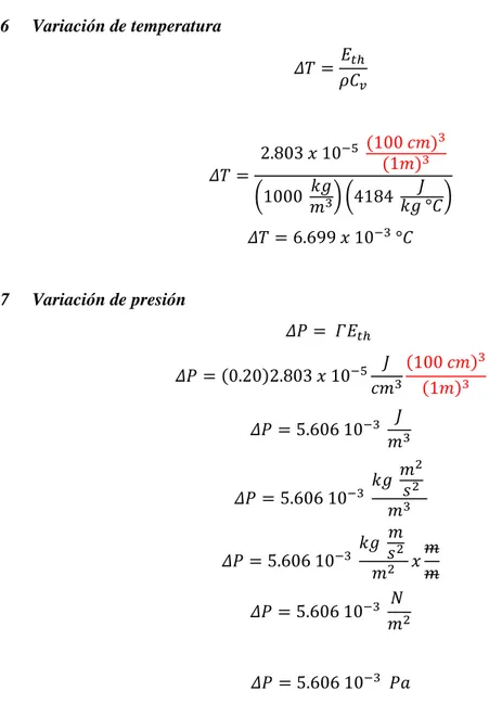 Tabla 3-1. Comparación de los valores de variación de temperatura  y presión obtenidos mediante el cálculo y la simulación 