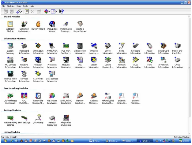Figura 1. 4. Herramienta de Diagnóstico e Información SiSoftware SANDRA        