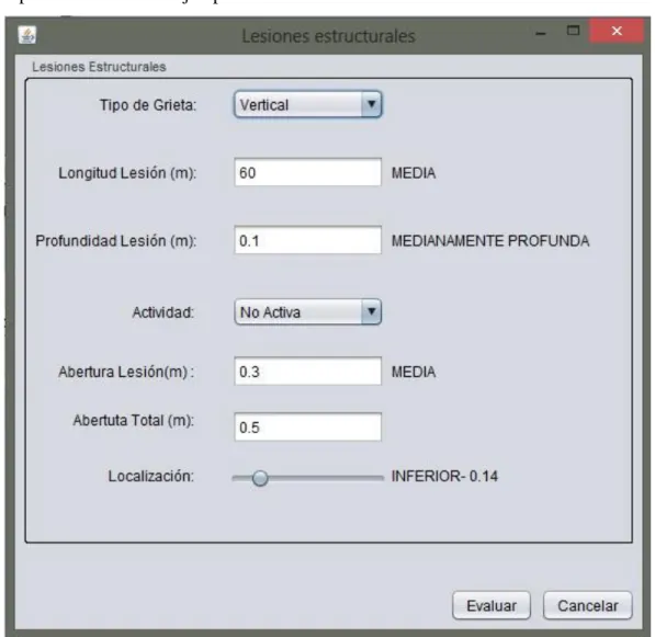 Figura 3.7: Evaluación de las lesiones estructurales. 