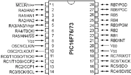 Fig. 1.4: Diagrama de Pines (Microchip 2002).  