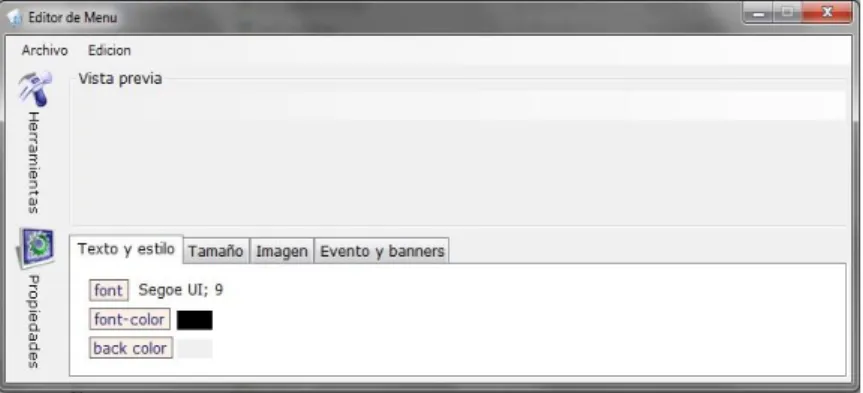 Fig. 17 Herramienta Editor de Menú 