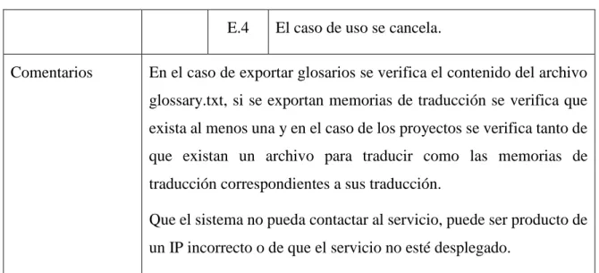 Tabla 8 Caso de uso: Importar recursos de traducción 