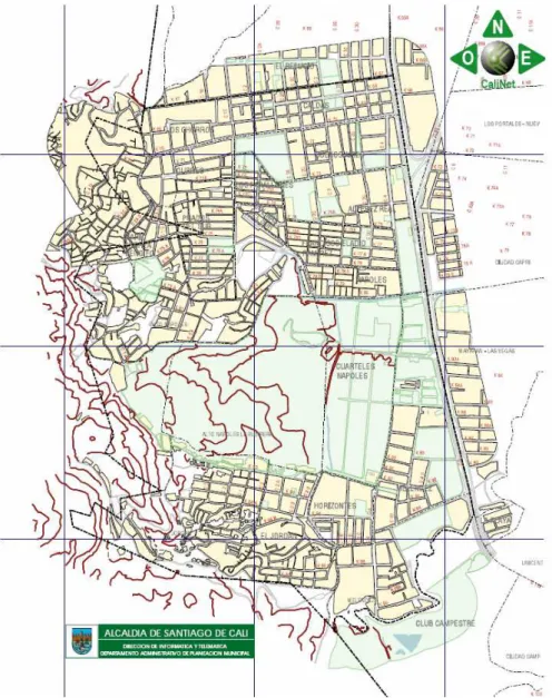 FIGURA 2. MAPA DE LA COMUNA 18 (Alcaldía de Cali 2011). 