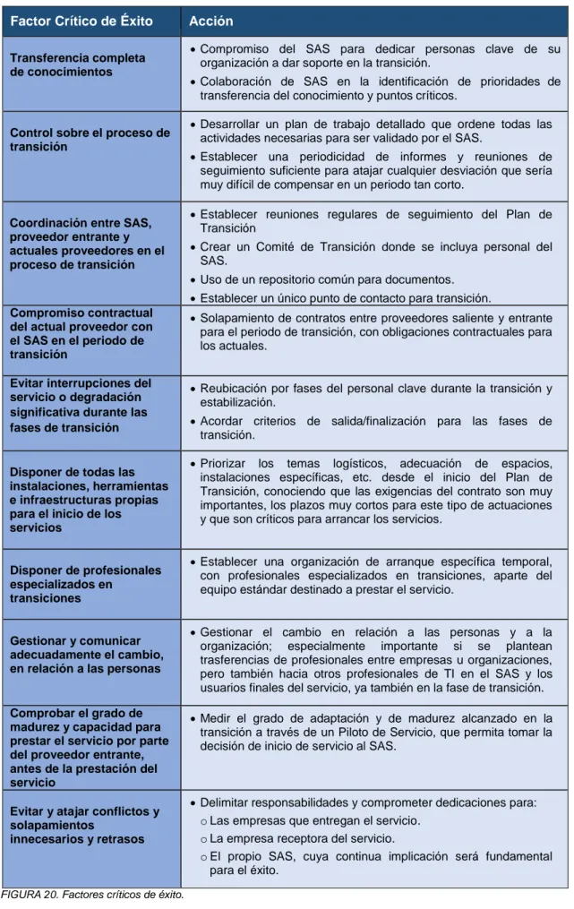 FIGURA 20. Factores críticos de éxito.  