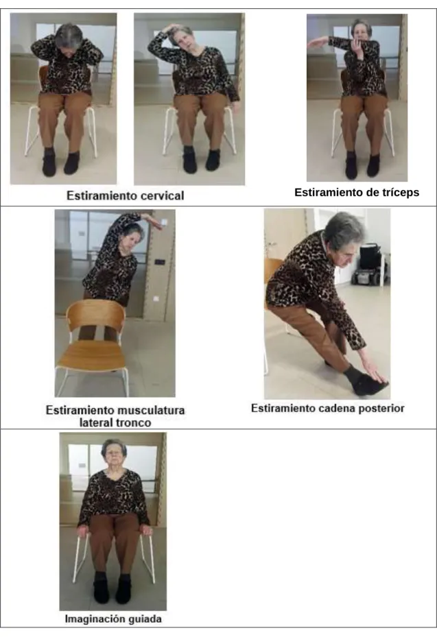 Tabla 7. Ejercicios que componen el bloque de estiramientos y vuelta a la calma