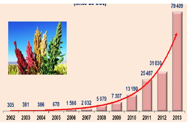 Gráfico 02. Exportación de Quinua 2002 – 2013 (miles de US $) 