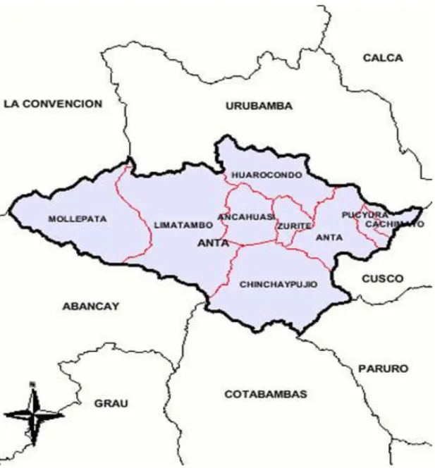 Figura 01. Mapa de ubicación de la Provincia de Anta. 