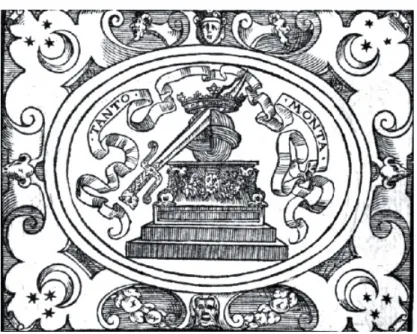 Fig. 6. Paolo Giovio, Empresa del rey Fernando el Católico. Traducción al  castellano de Alonso de Ulloa, Lyon, Rovillé, 1561 