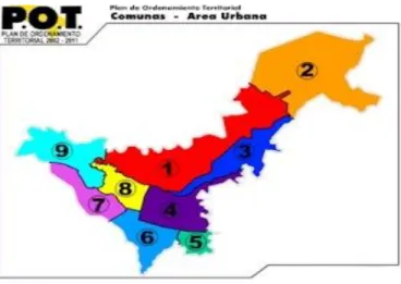 Figura 2. Mapa de Popayon los Centros y H 