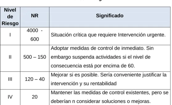 Cuadro N° 07  Nivel del Riesgo  Nivel 