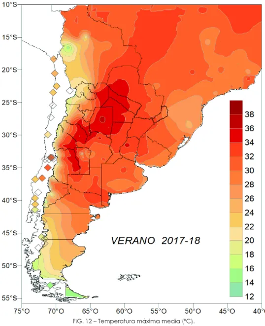 FIG. 12 – Temperatura máxima media (ºC).