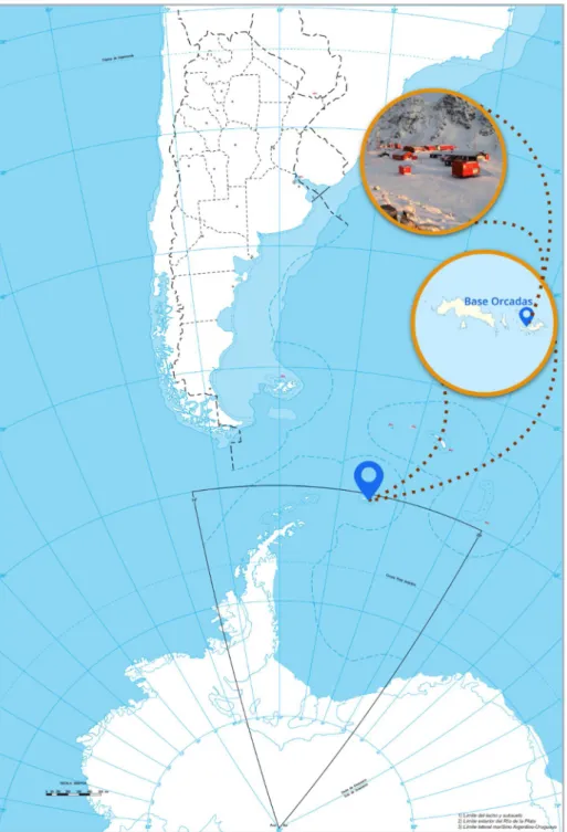 Figura 1: Ubicación de la Base Orcadas 