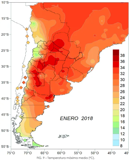 FIG. 9 – Temperatura máxima media (ºC).