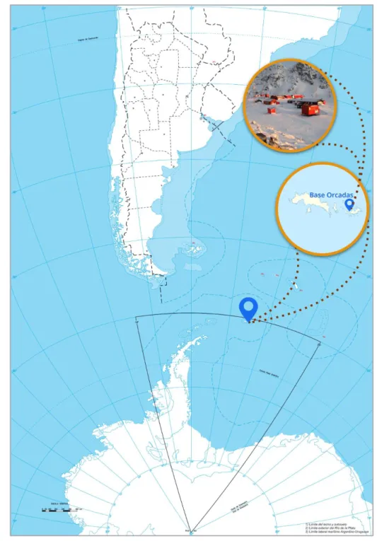 Figura 1: Ubicación de la Base Orcadas 