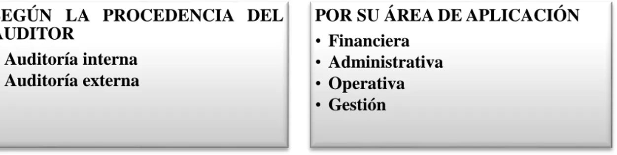 Figura  1: Tipos de auditoría  Fuente: Maldonado (2011) 
