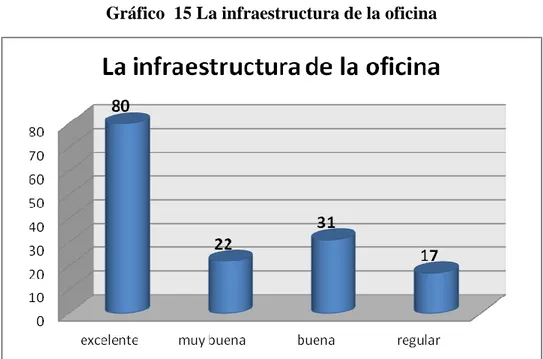 Gráfico  15 La infraestructura de la oficina 