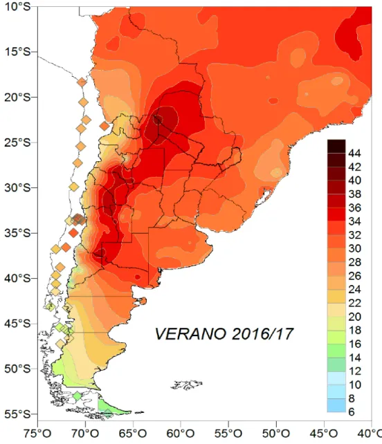 FIG. 8 – Temperatura máxima media (ºC).
