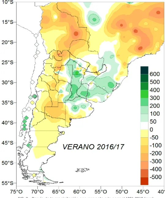FIG. 2 – Desvío de la precipitación con respecto a la normal 1981-2010 (mm)