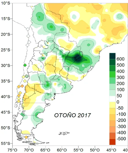 FIG. 2 – Desvío de la precipitación con respecto a la normal 1981-2010 (mm)