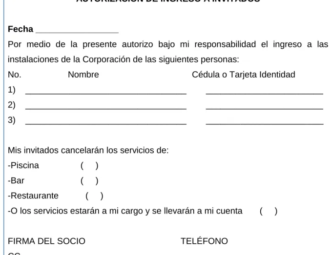 Tabla 6. Ingreso de Invitados por parte de los socios 