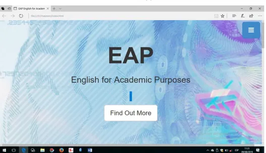 Fig 1. Homepage (first part related with the theoretical knowledge of EAP) 