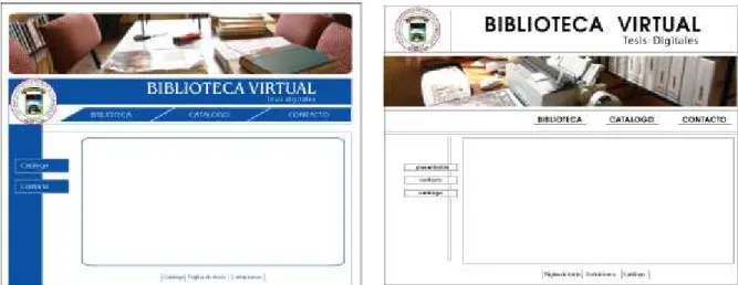 Figura 4.  Bocetos biblioteca virtual 