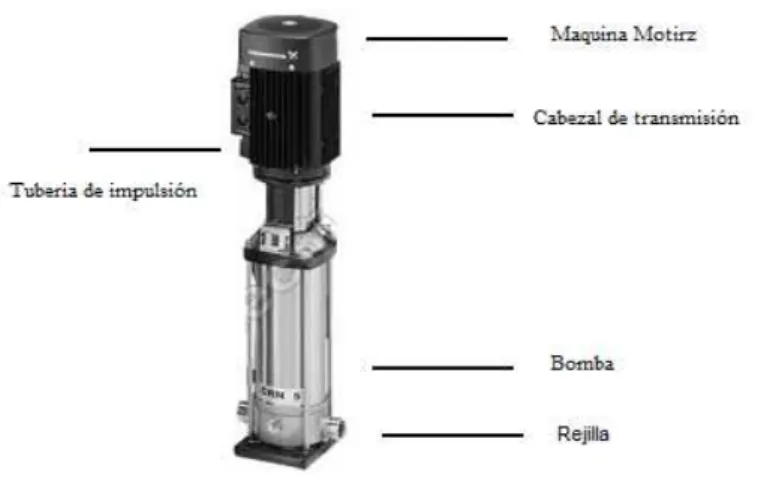Figura II.9. Bomba centrifuga vertical. 