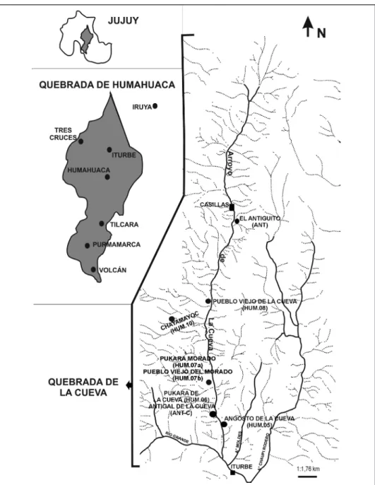 Figura 1: Mapa actual de la quebrada de La Cueva.